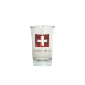 Image of Shotglas silbrig Switzerland rot